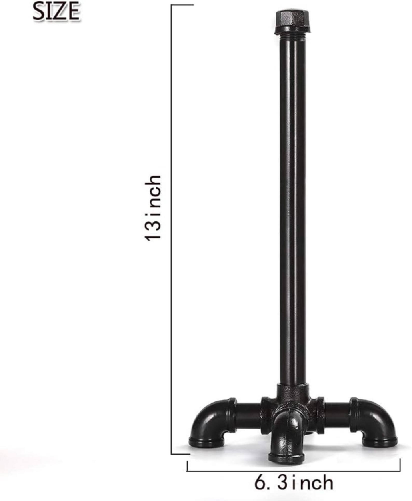 Black Standing Kitchen Industrial Pipe Paper Towel Holder